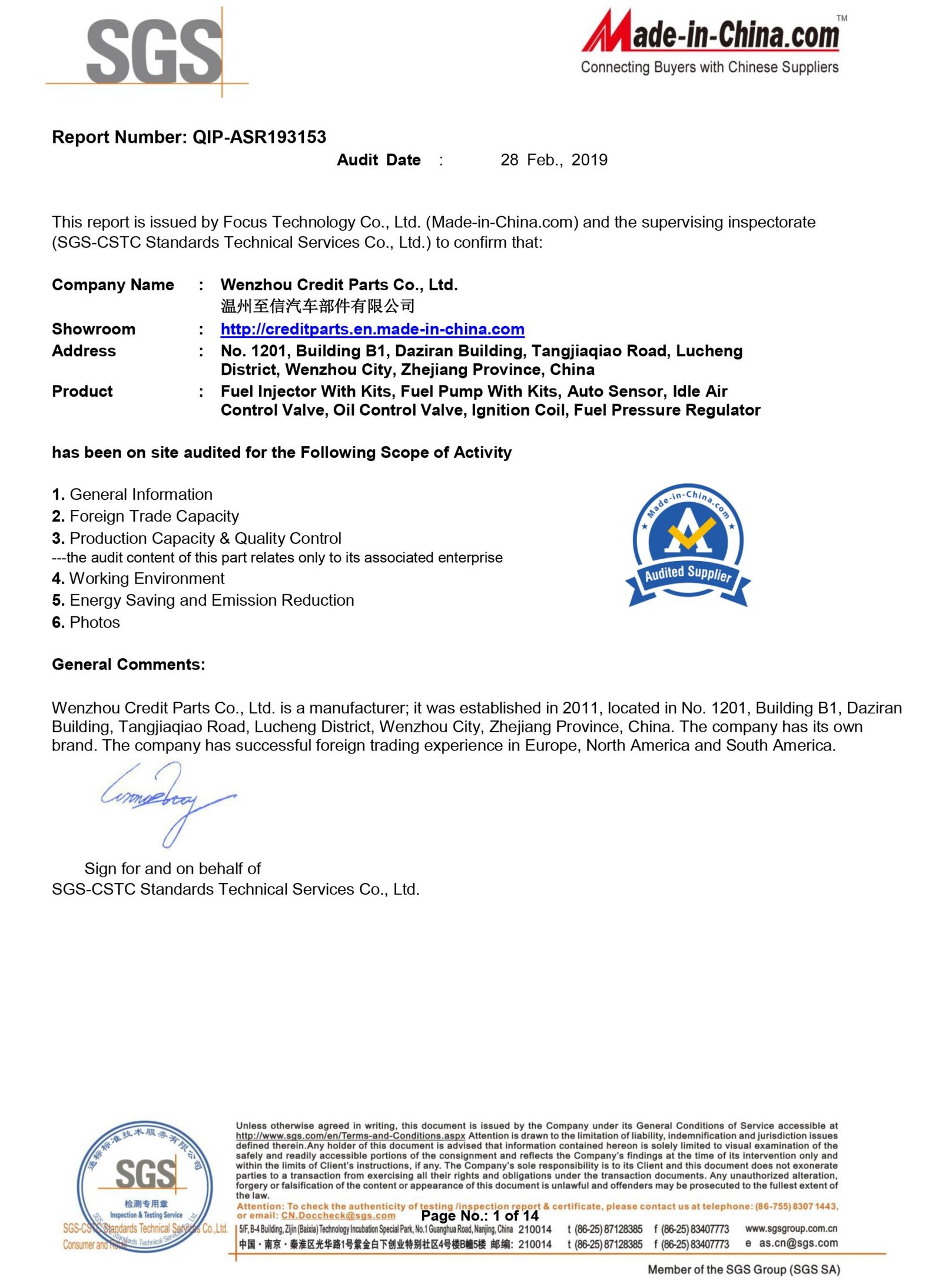 SGS Audit Report