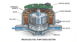 What is a brushless fuel pump – working principle and cross-section